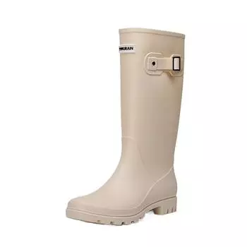 Женские высокие резиновые сапоги женские резиновые туфли женские водонепроницаемые сапоги резиновые сапоги для женщин водонепроницаемая обувь Bota Pvc Feminina 36 бежевый