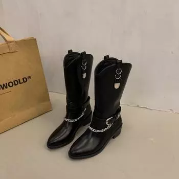 Женские высокие сапоги, модные женские нескользящие водонепроницаемые зимние сапоги из искусственной кожи до колена, женские длинные сапоги на толстой платформе 35