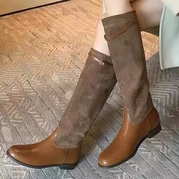 Женские высокие сапоги на плоской подошве, мотоциклетные сапоги, дизайнерская обувь в стиле ретро, новые брендовые зимние сапоги-челси, прогулочные гладиаторские женские сапоги Zapatos 35