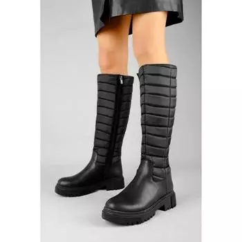 Женские высокие сапоги на толстой подошве
