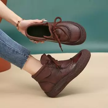 Женские высокие сапоги с мягкой подошвой и круглым носком 35 чёрный