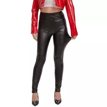 Женские высокоэластичные узкие кожаные брюки из мягкой матовой кожи, сексуальные обтягивающие леггинсы с высокой талией, сексуальные S чёрный