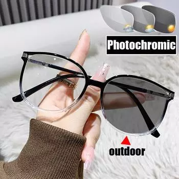 Женские высококачественные очки для близорукости, модные фотохромные очки для близорукости с бриллиантами, большая оправа и цветные очки, меняющие цвет 0