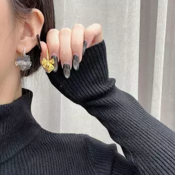 Женские высококачественные полые серьги-бантики - уникальный модный дизайн 2024 года E0827 серебряный