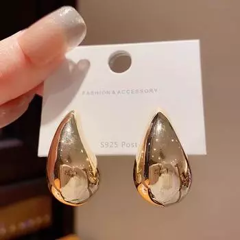 Женские высококачественные ретро-серьги-капли из металла — европейский и американский стиль, золотая отделка