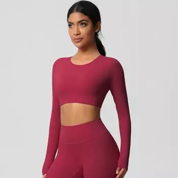 Женские высококачественные спортивные футболки с длинными рукавами и нагрудными накладками, сжатые, быстросохнущие, суперэластичные, подходят для бега, фитнеса, тренировок, йоги M чёрный