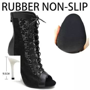 Женские высококачественные тонкие высокие каблуки, удобные ботинки на шнуровке, туфли-шпильки для джазовых танцев, женские уличные сексуальные ботильоны 36