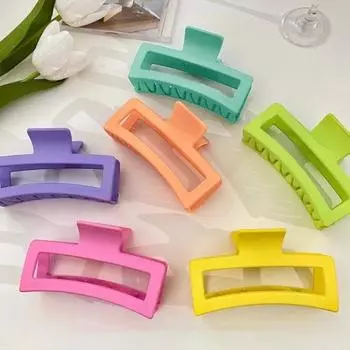Женские заколки-акула, элегантные прямоугольные заколки для волос, нескользящие матовые пластиковые заколки, очень большие заколки-краб для густых и длинных волос, женские волосы