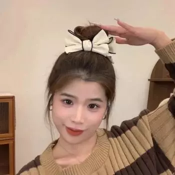 Женские заколки-банты, симпатичные тканевые заколки-банты, двухслойные красивые головные уборы, модные аксессуары для волос