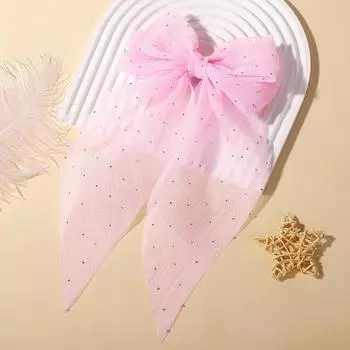 Женские заколки для волос с бантом и лентами из шифона, модные аксессуары для волос, женская заколка-клипса, головной убор с бантом сзади