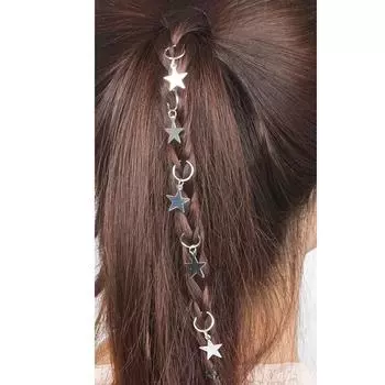 Женские заколки для волос в стиле хип-хоп с ручным крестом и звездой, аксессуары 5 шт. One Size