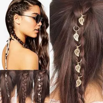 Женские заколки для волос в стиле хип-хоп с ручным крестом и звездой, аксессуары 5 шт. разноцветный