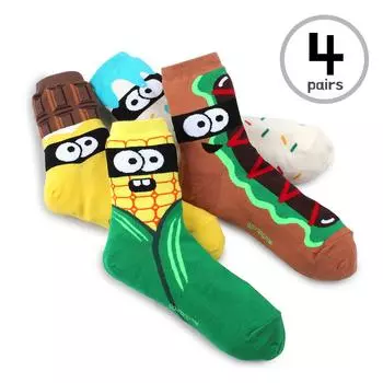 Женские закуски Monsters Funny Crew Socks Food Pattern Cotton AS14 23 cm - 26 cm