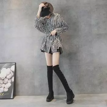 Женские замшевые ботфорты: 2024 Эластичные, на толстой подошве, увеличивающие рост, с бархатом для осени/зимы 34