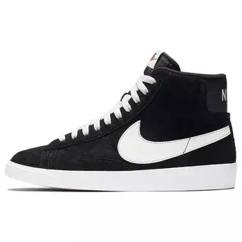 Женские замшевые кроссовки Nike Blazer Mid Vintage черного цвета 36