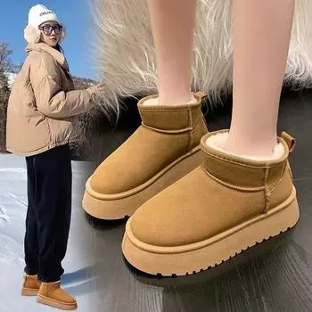 Женские замшевые сапоги, весенние и осенние сапоги с круглым носком, удобные, легкие, модные, неглубокие сапоги, дизайнерская популярная обувь для женщин 35 чёрный