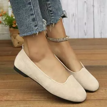 Женские замшевые туфли на плоской подошве с квадратным носком, женские туфли на весну и лето, базовые лаконичные женские туфли с квадратным носком 36