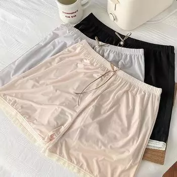 Женские защитные брюки телесного цвета с маской для лица, антиглянцевые тонкие бесшовные трусы-боксеры из ледяного шелка one size серый
