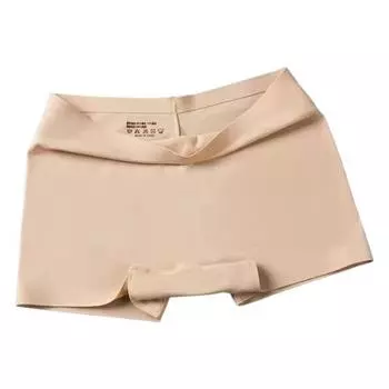 Женские защитные брюки, высокая эластичность, однотонная, ледяная, шелковая, бесшовная, сухая талия, быстрая мини-юбка M телесный