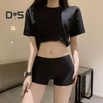 Женские защитные брюки, высокая эластичность, сплошной цвет, ледяной шелк, бесшовные, защита от воздействия, средняя талия, быстросохнущая мини-юбка, внутренние шорты, шорты для йоги, трусы XL розовый