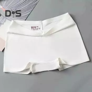 Женские защитные брюки, высокая эластичность, сплошной цвет, ледяной шелк, бесшовные, защита от воздействия, средняя талия, быстросохнущая мини-юбка, внутренние шорты, шорты для йоги, трусы M белый