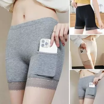 Женские защитные брюки, высокоэластичные, однотонные, бесшовные, кружевные, с защитой от воздействия окружающей среды, с высокой талией, облегающие, быстросохнущие, мини-юбка, внутренние шорты, шорты для йоги M