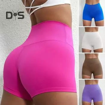 Женские защитные брюки, высокоэластичные, однотонные, кружевные, бесшовные, мягкие, дышащие, с высокой талией, с защитой от воздействия окружающей среды, быстросохнущие, мини-юбка, внутренние шорты, шорты для йоги M синий