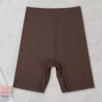 Женские защитные брюки высокой эластичности однотонные бесшовные анти-воздействие высокая талия L коричневый