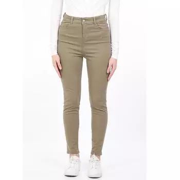 Женские зауженные джинсы цвета хаки