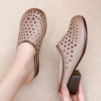 Женские зеленые сандалии 2024 года, летние удобные босоножки на платформе из натуральной кожи, нескользящие, модные женские туфли CN 35