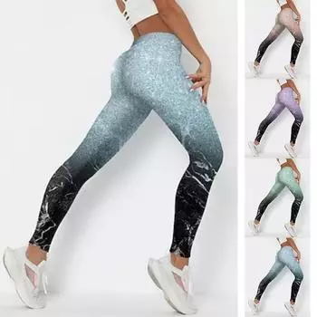 Женские зеленые зыбучие пески с текстурой и принтом, эластичные леггинсы для йоги, фитнес-бег, тренажерный зал, спортивные активные брюки XS циан