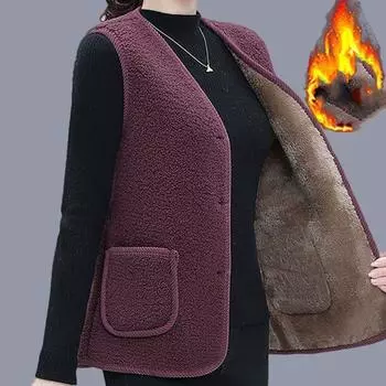 Женские жилеты осень зима флисовый жилет на пуговицах безрукавка куртка пальто на пуговицах верхняя одежда XXXXXL