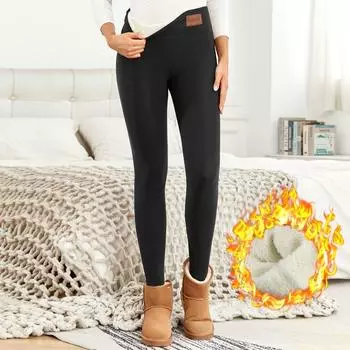 Женские зимние бархатные теплые леггинсы с высокой талией, удобные, сохраняющие тепло эластичные брюки S темно серый