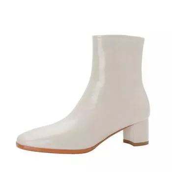 Женские зимние ботильоны из натуральной кожи, коровьей шерсти, кожаные современные ботинки с боковой молнией, теплые ботинки 34 слоновая кость