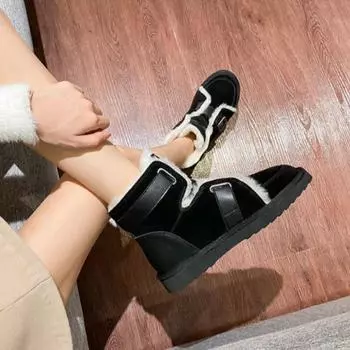 Женские зимние ботинки байкерские черные ботинки женские ботильоны ботильоны новые рок рабочие готические меховые противоскользящие косплей на слип демисезон Y2k 35