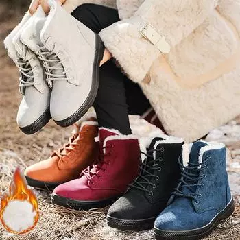 Женские зимние ботинки. Большая женская зимняя теплая хлопковая обувь. 35 чёрный