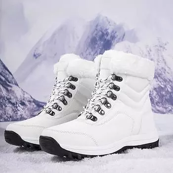 Женские зимние ботинки для активного отдыха 2024 года, утолщенные плюшевые ботинки, женские модные кроссовки, теплая толстая подошва, нескользящая обувь для снега, хлопковая обувь 36 серебряный