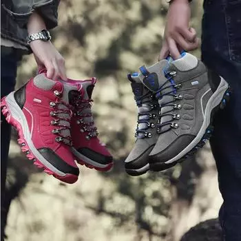 Женские зимние ботинки для скалолазания с мехом, повседневные унисекс-обувь для походов, большой размер для мужчин EU: 36 темно-синий