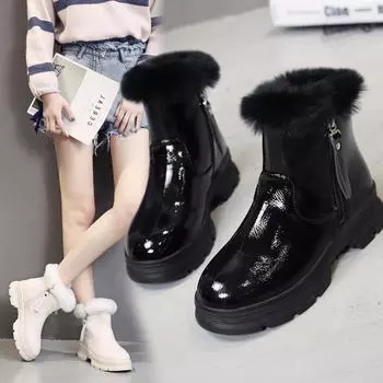 Женские зимние ботинки для снега 2020 года, новые модные стильные высокие ботинки, повседневные женские водонепроницаемые теплые женские высококачественные черные erf65 35 чёрный