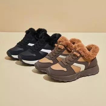 Женские зимние ботинки для снега, ботильоны на толстой платформе, со шнуровкой и подкладкой из искусственного меха, нескользящие высокие кроссовки с флисовой подкладкой, теплая обувь для ходьбы 35 хаки