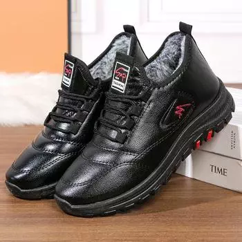 Женские зимние ботинки для снега, нескользящие, со шнуровкой, с подкладкой из искусственного меха, удобные короткие ботинки до щиколотки, водонепроницаемые, теплые, кроссовки для тренировок для женщин 36