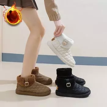 Женские зимние ботинки для снега с подкладкой из искусственного меха, нескользящие, толстые, с теплой флисовой подкладкой, ботильоны, удобные, короткие ботинки для ходьбы для женщин 35 хаки