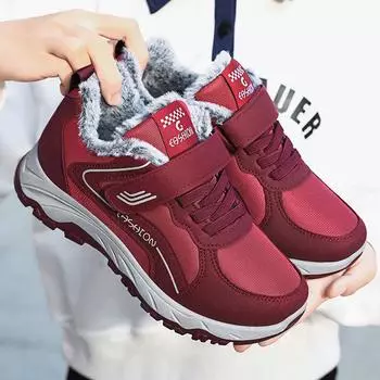 Женские зимние ботинки для снега, теплые нескользящие ботинки с подкладкой из искусственного меха, обувь для ходьбы на открытом воздухе, нескользящая обувь для треккинга для женщин, удобные короткие ботинки 36