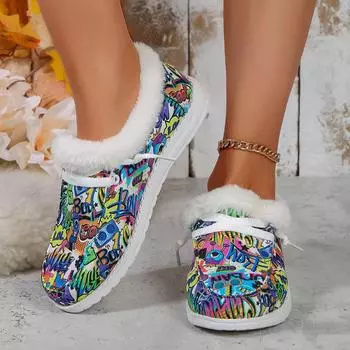 Женские зимние ботинки из Европы и Америки, хлопковая обувь для женщин, новый стиль, теплые парусиновые кроссовки, повседневные бархатные туфли на плоской подошве 36 зелёный