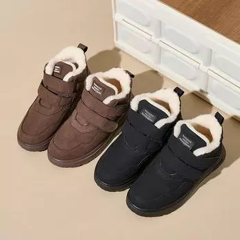 Женские зимние ботинки из искусственной замши на платформе, нескользящие, с подкладкой из искусственного меха, утепленные ботинки для ходьбы на открытом воздухе, удобные женские зимние короткие ботинки 36