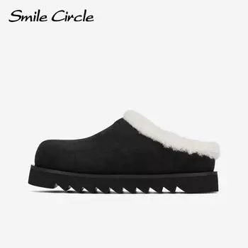 Женские зимние ботинки из натуральной кожи, шерстяные, без застежек, модная, удобная, повседневная обувь 35 коричневый