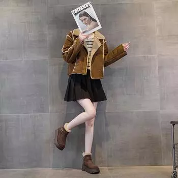 Женские зимние ботинки из натуральной кожи, зима 2025 г., укороченный ретро-стиль, толстая подошва, плюс бархат 40