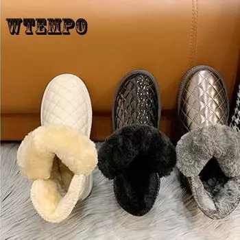 Женские зимние ботинки из плюша с утолщенной средней трубкой, водонепроницаемые, нескользящие, теплые, из хлопка 40 белый