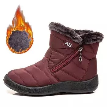 Женские зимние ботинки, модные непромокаемые зимние ботинки, зимняя обувь, женские повседневные легкие ботильоны Botas Mujer, теплые зимние ботинки на меху 45 белый