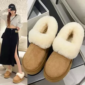 Женские зимние ботинки, мягкие полусапожки, зимняя теплая обувь с хлопковой подкладкой 36 хаки